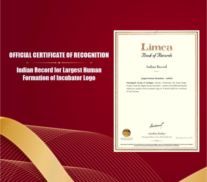 CGC Jhanjeri Receives Official Indian Record Certificate for Largest Human Formation